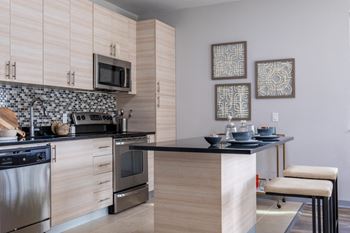 Sleek, quartz countertops